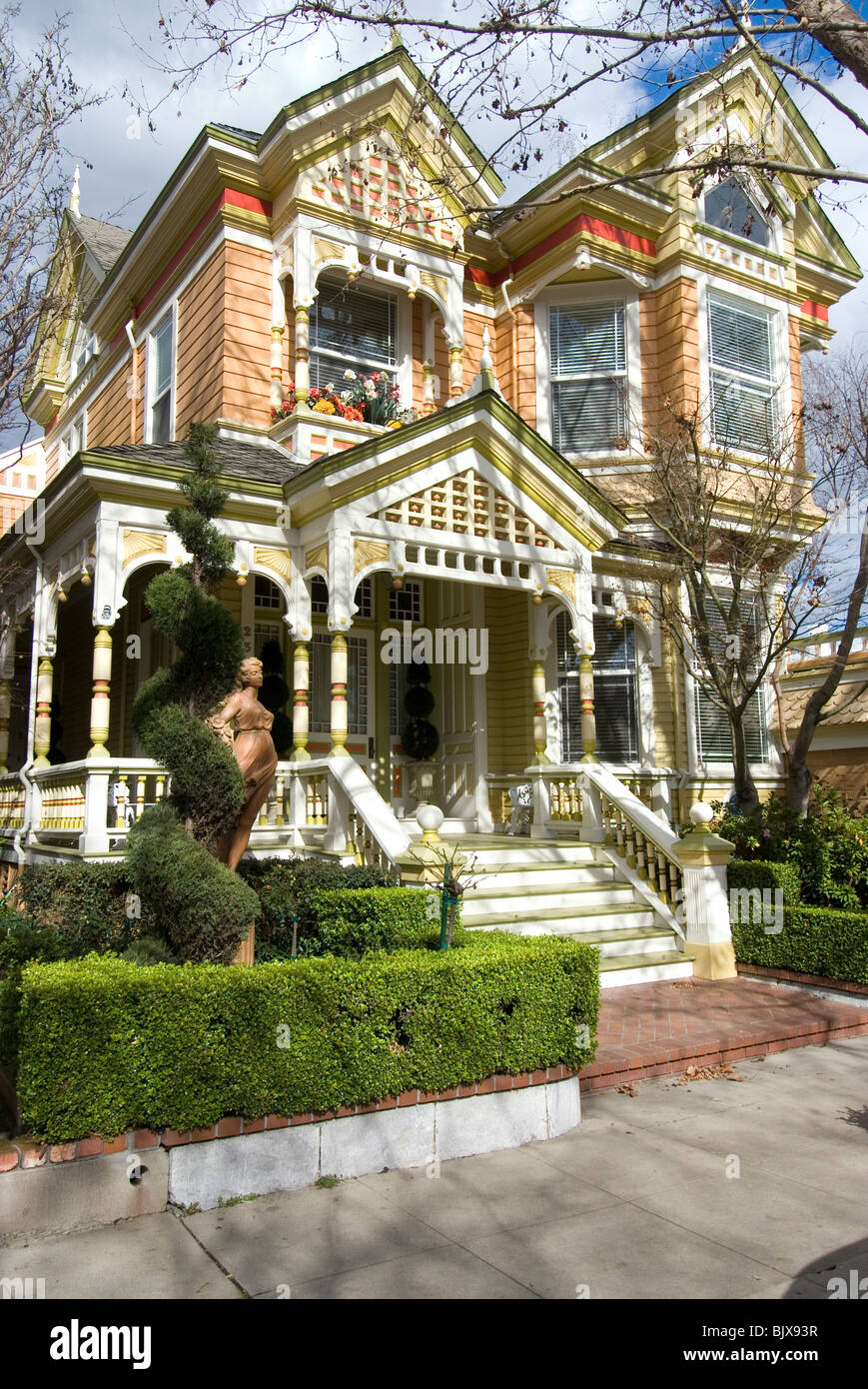 La belle dame (Victorian house), Walnut Street, Santa Cruz, Californie. Banque D'Images