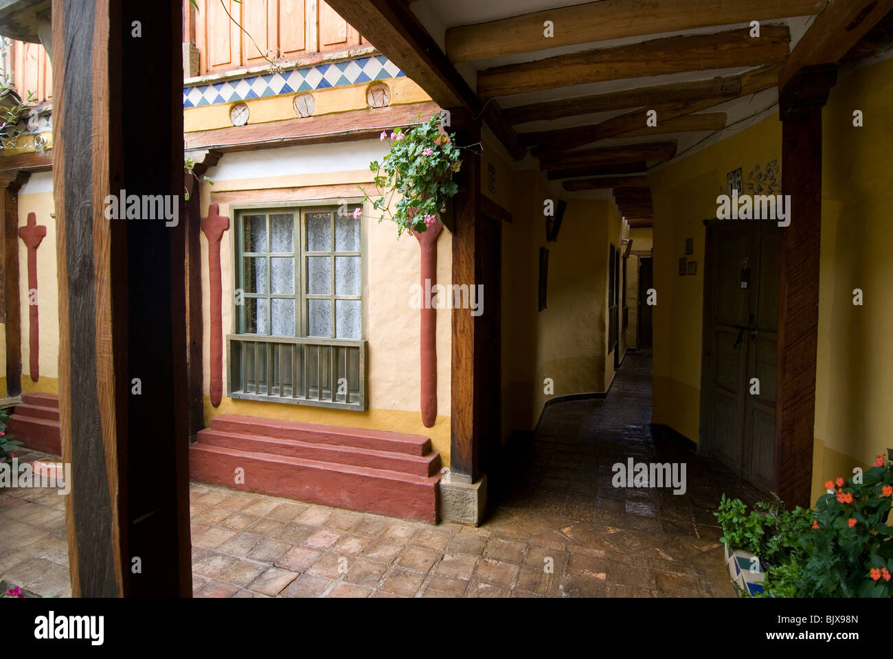 Posada de San Antonio (guesthouse), la ville coloniale de Villa de Leyva, Colombie. Banque D'Images