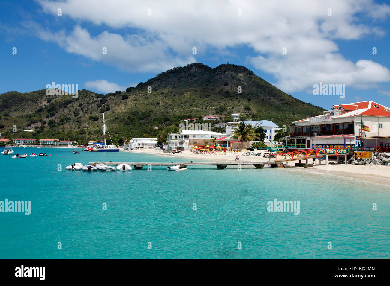 La baie de Grand Case , saint martin antilles françaises. Banque D'Images