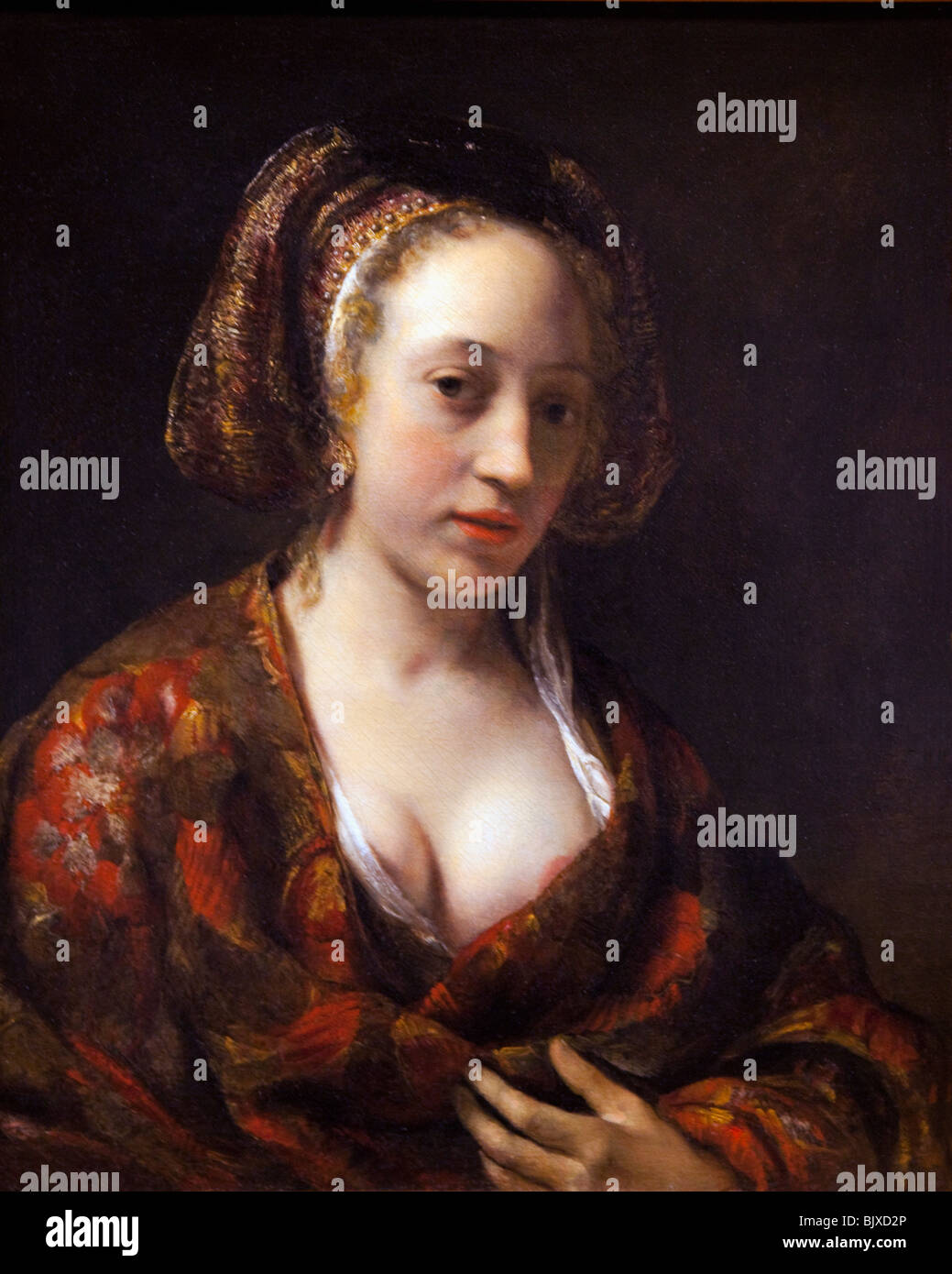 Portrait de jeune femme peinte par Willem Drost 1654 Wallace Collection Londres Angleterre Grande-bretagne Royaume-Uni UK GO Banque D'Images