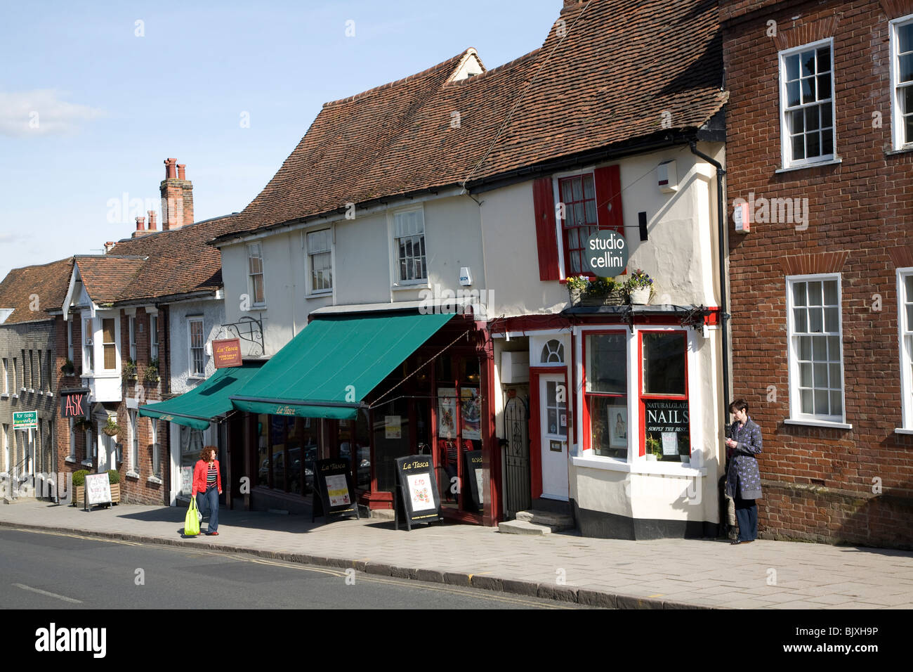 Boutiques sur colline Nord Essex Colchester Banque D'Images