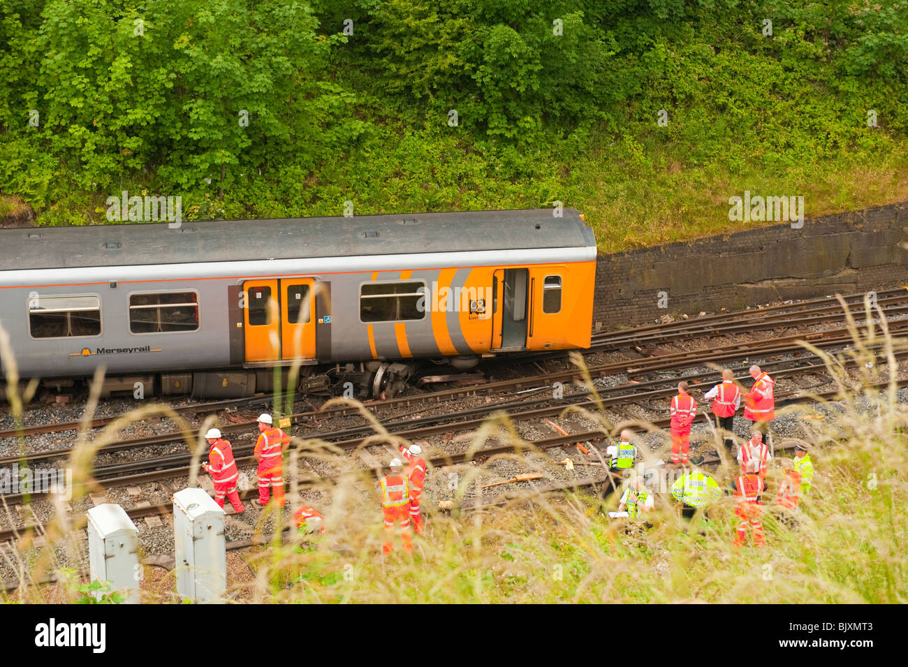 Déraillement de train / crash en UK Banque D'Images