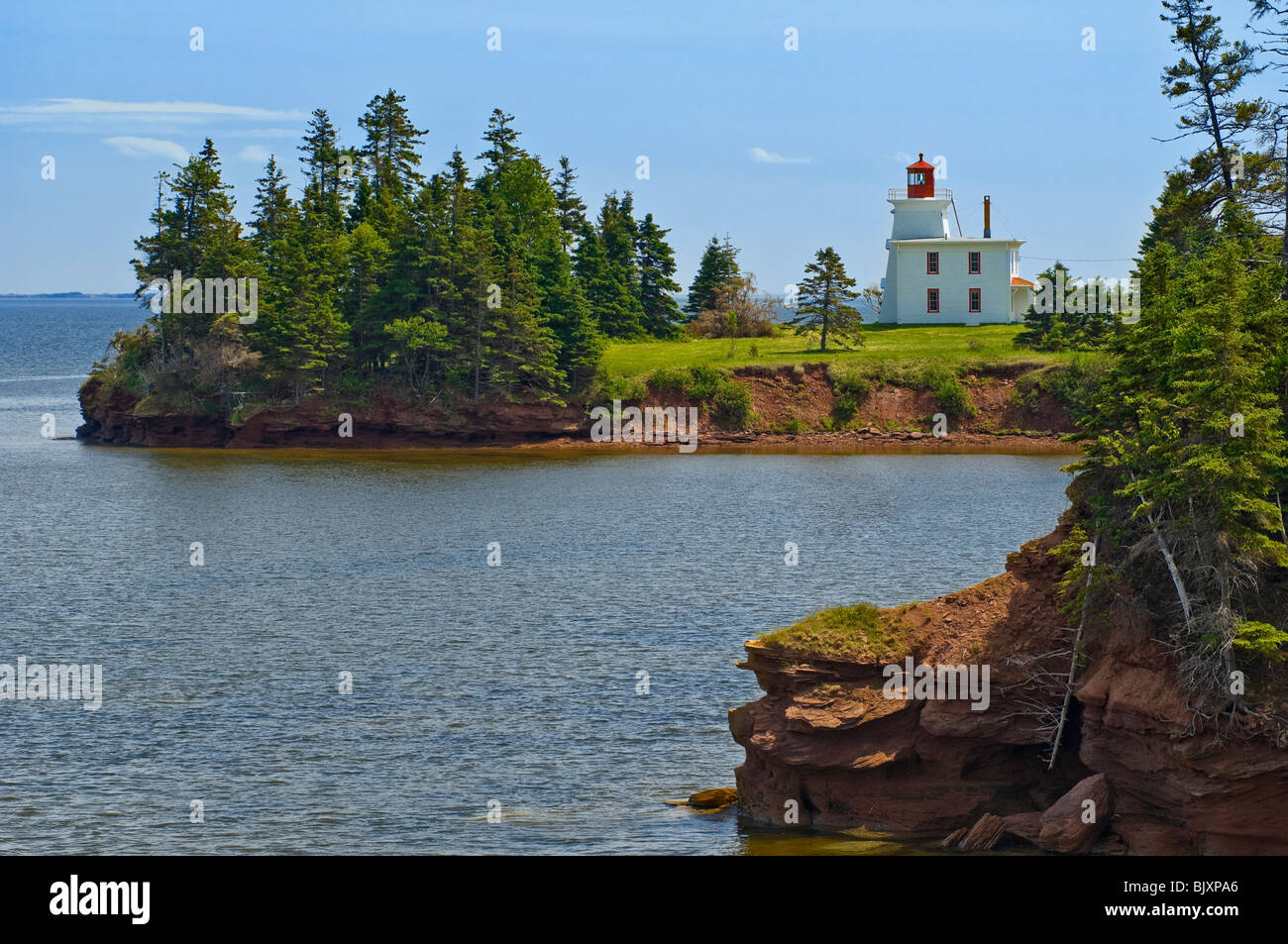 Phare de Fort Amherst National Historic Site, Prince Edward Island, Canada. Banque D'Images