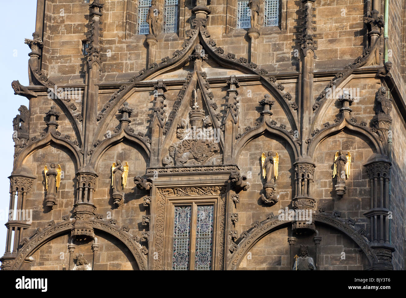 La tour Poudrière, de la place de la République, Prague, République Tchèque Banque D'Images