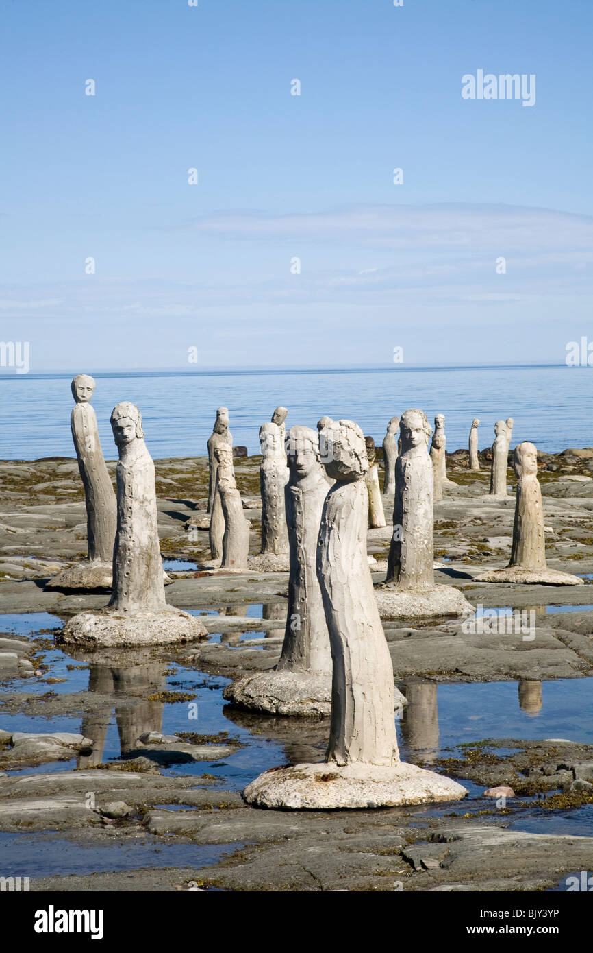 Le Grand Rassemblement comprend quelque 120 sculptures de Canadien français Marcel Gagnon Saint-laurent Sainte-Flavie Québec Canada Banque D'Images