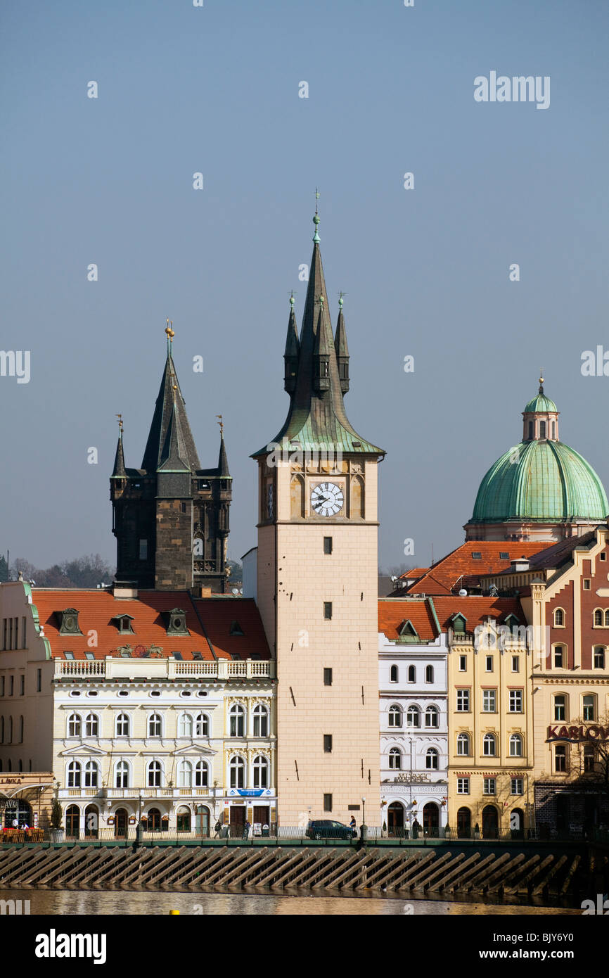 Vue de Prague, République tchèque, de la pont Legii Banque D'Images