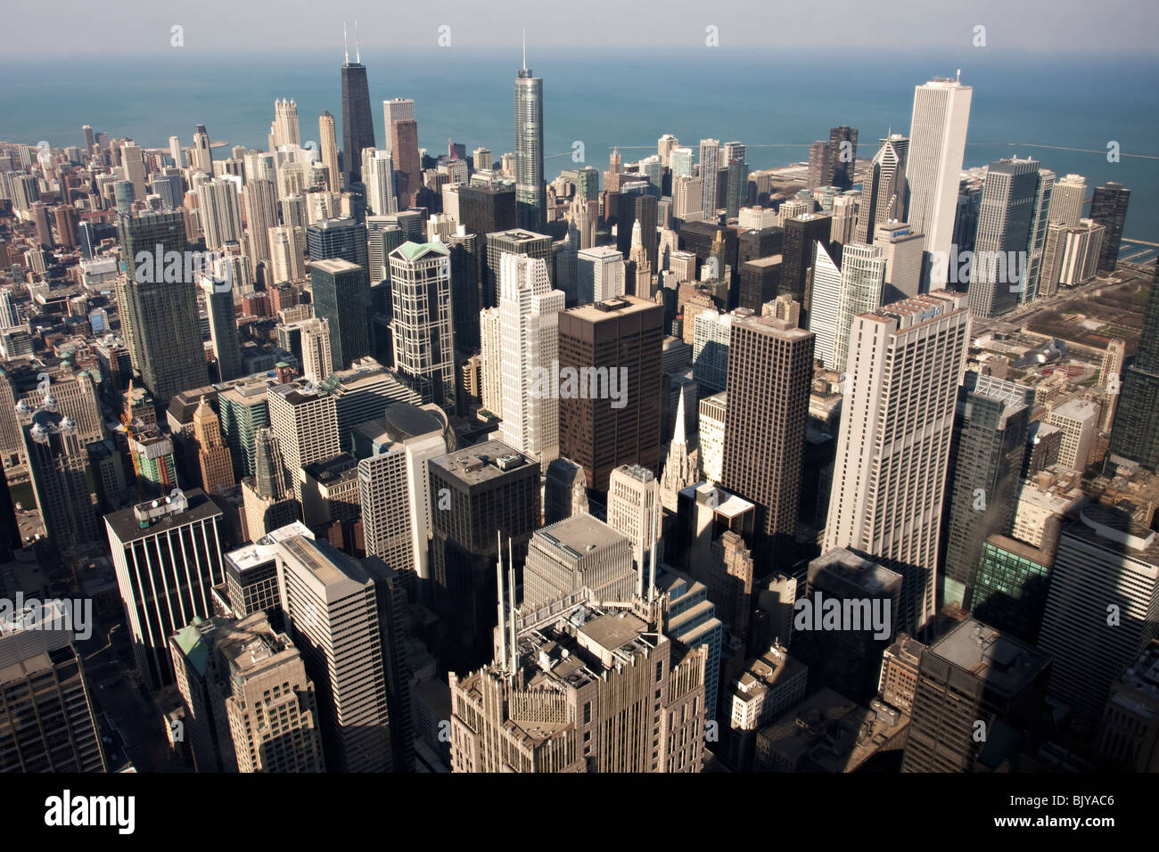 Chicago vue aérienne de la Willis tower (ex-Sears) à au nord-est Banque D'Images