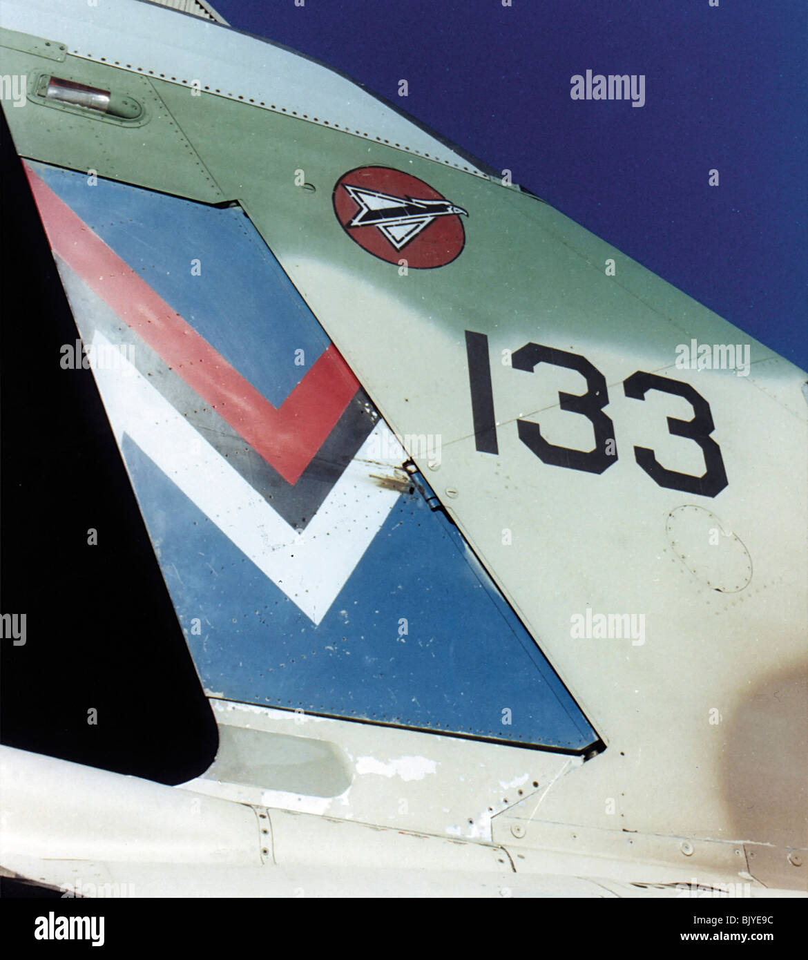 De l'air israélienne Dassault Mirage IIICJ avion de chasse près de la queue - Image d'archives Banque D'Images