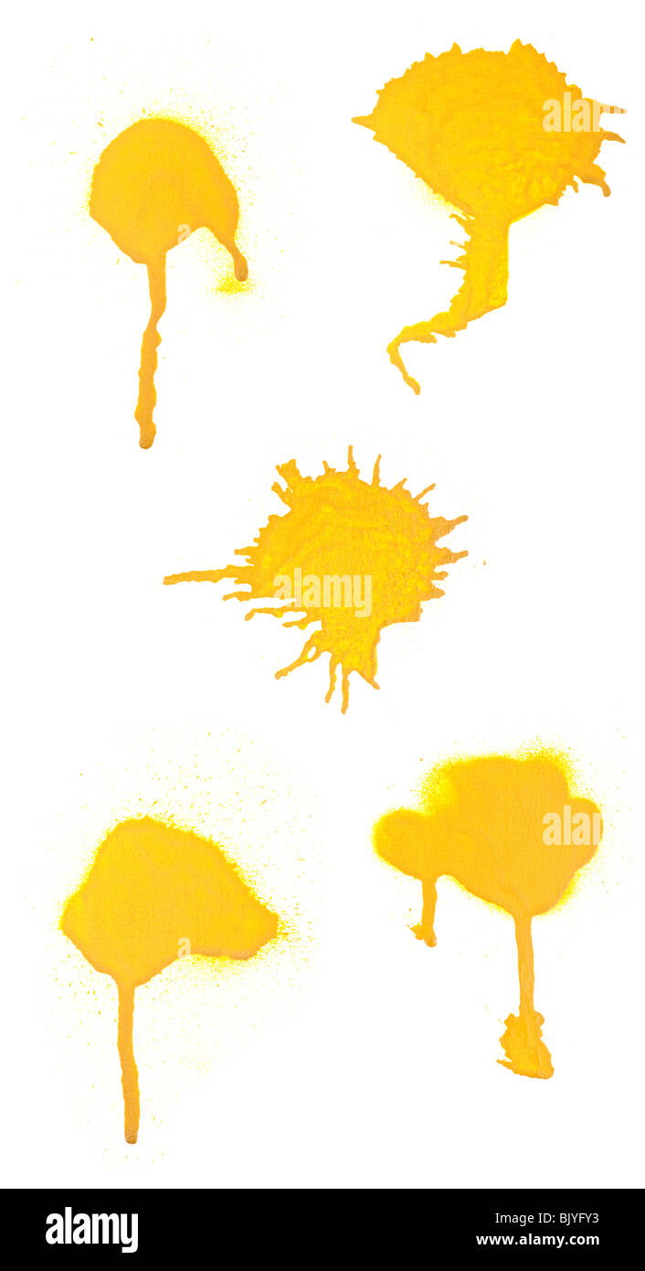 Collection de grungy de pulvérisation de peinture haute résolution coups pour utilisation avec des dessins et modèles. Isolé sur fond blanc. Banque D'Images Collection de grungy de pulvérisation de peinture haute résolution coups pour utilisation avec des dessins et modèles. Isolé sur fond blanc. Banque D'Images