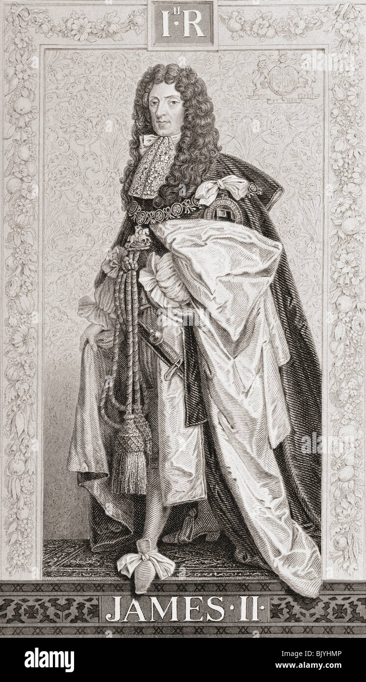 Jacques II et VII , 1633 - 1701. Roi d'Angleterre et l'Irlande en tant que Jacques II et Roi d'Ecosse comme James VII. Banque D'Images