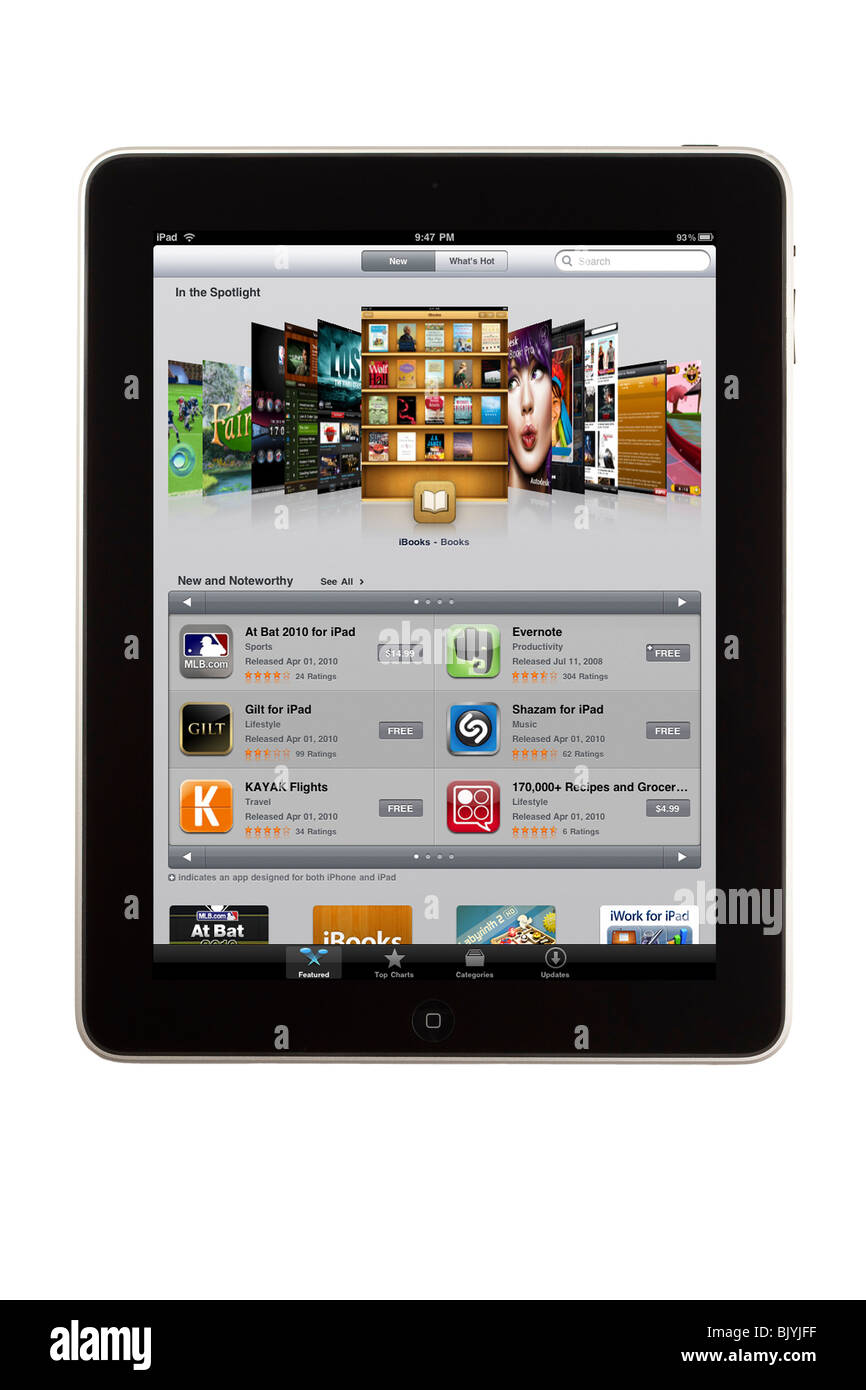 Un ordinateur affichant la tablette iPad iPad store online Banque D'Images