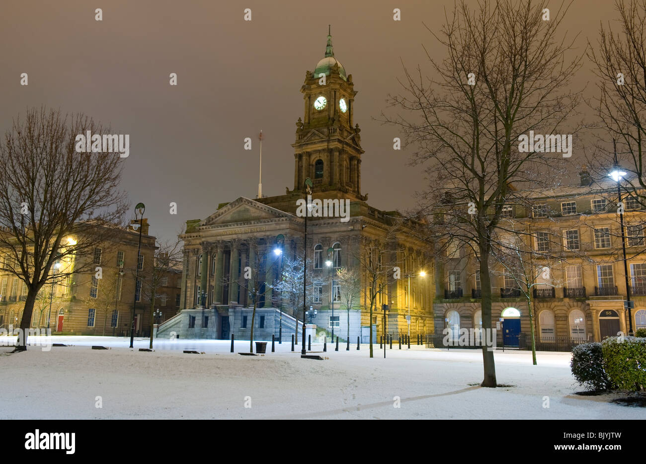 Hôtel de Ville de Hamilton Square couvert de neige Birkenhead Wirral UK Banque D'Images