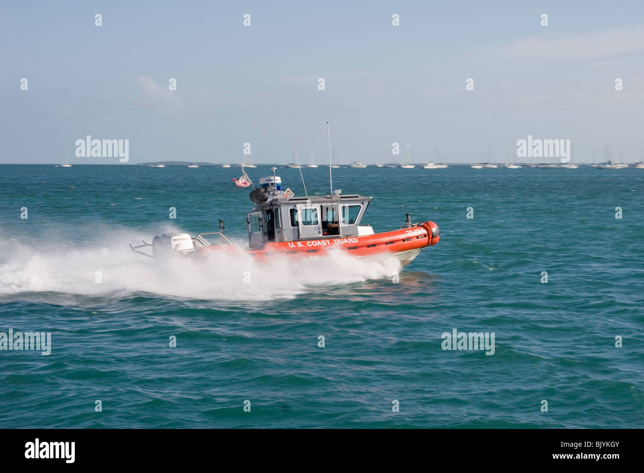 Un bateau de sauvetage de la Garde côtière américaine à Key West Banque D'Images