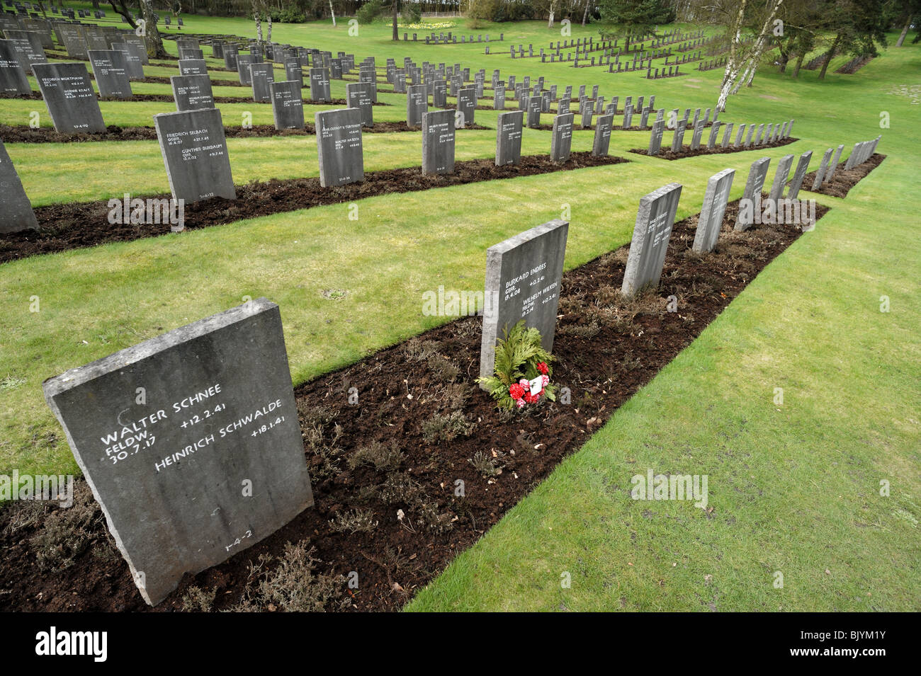 Le cimetière militaire allemand sur Cannock Chase, Staffordshire, Angleterre. Banque D'Images