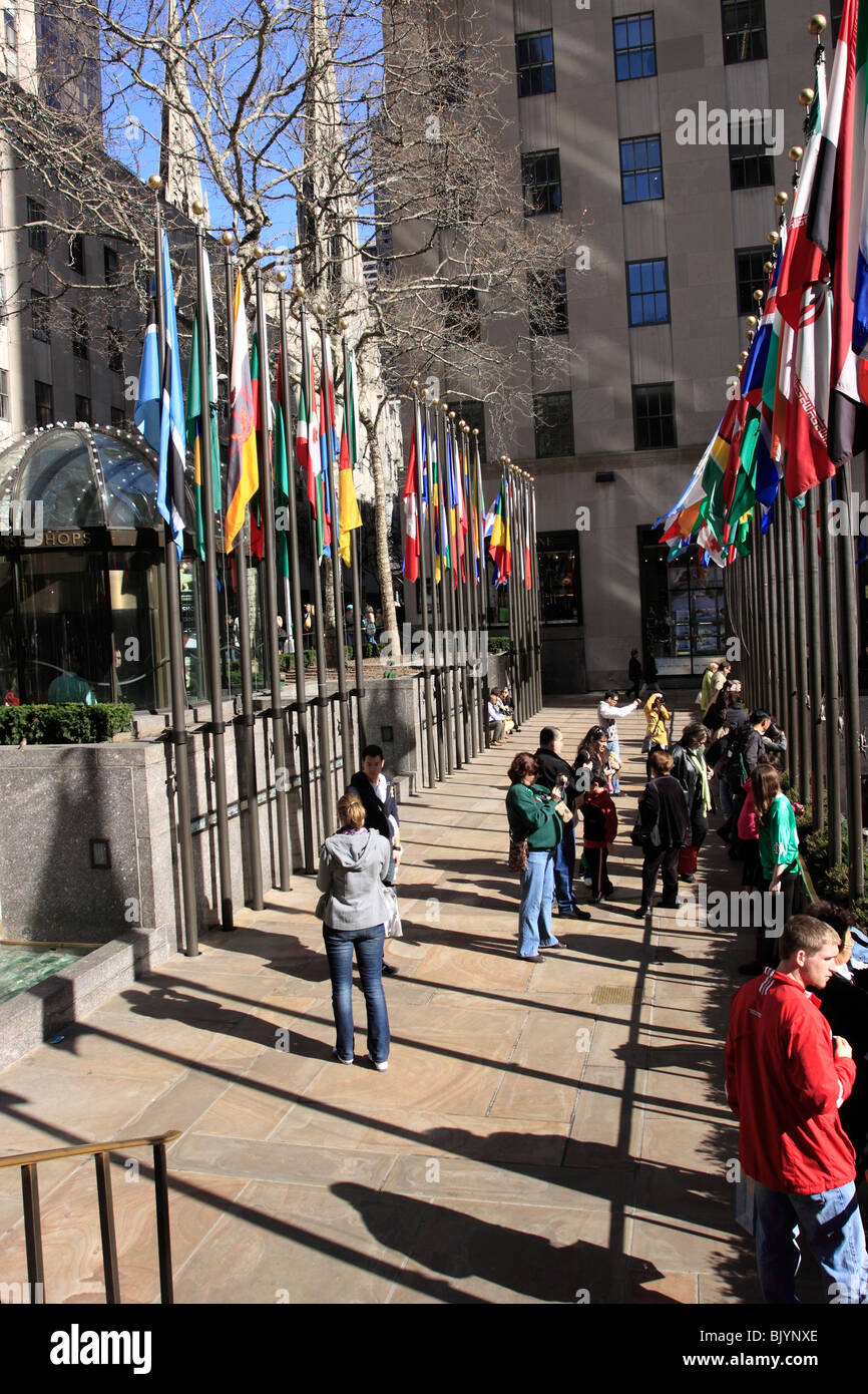 Le Centre Rockefeller Plaza, Manhattan, New York City Banque D'Images