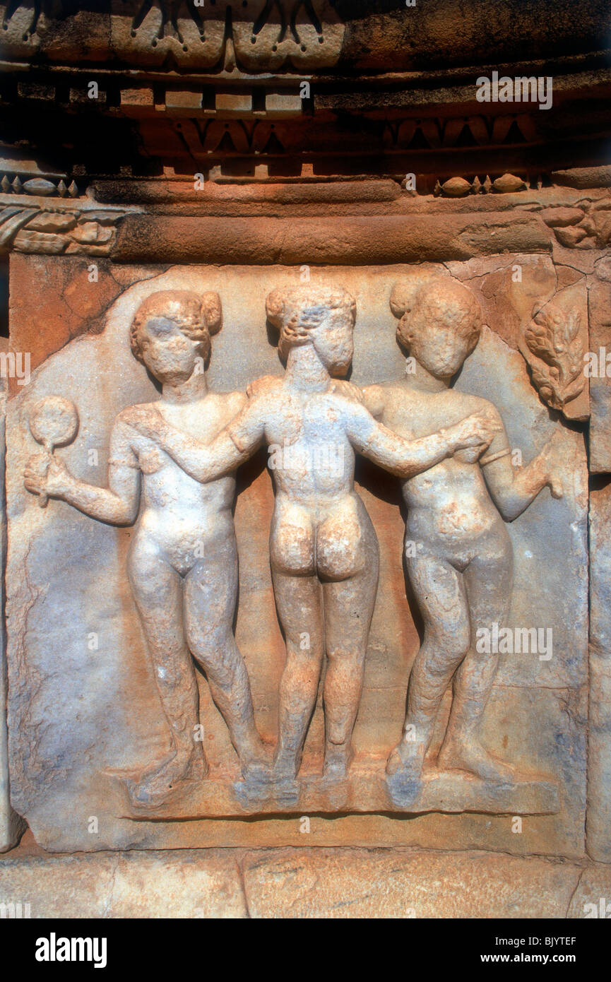 Les trois grâces, Sabratha, Libye, c161-C192 AD. Banque D'Images