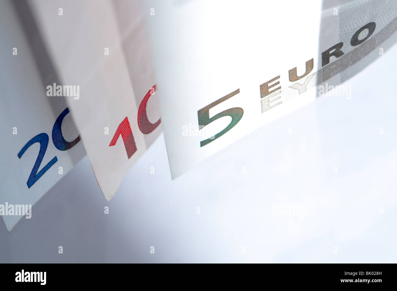 5, 10 et 20 Euro Note Banque D'Images