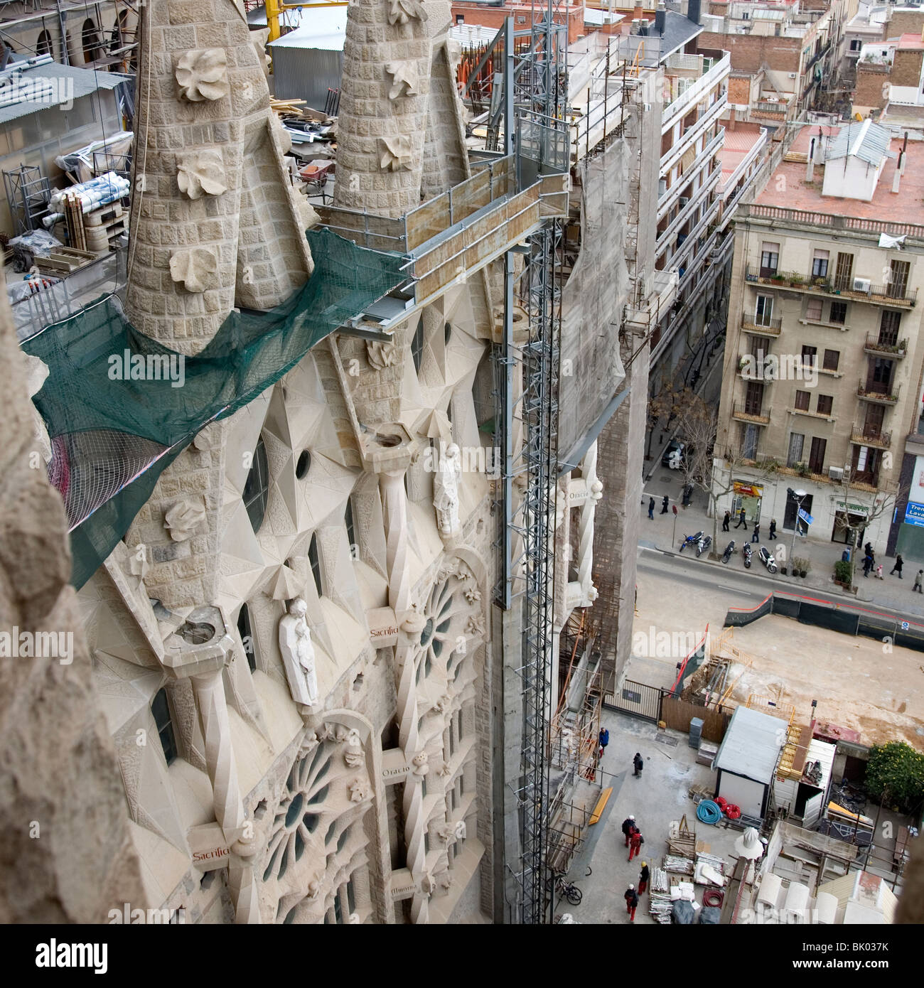 Sagrada Familia Barcelone - travaux publics Banque D'Images