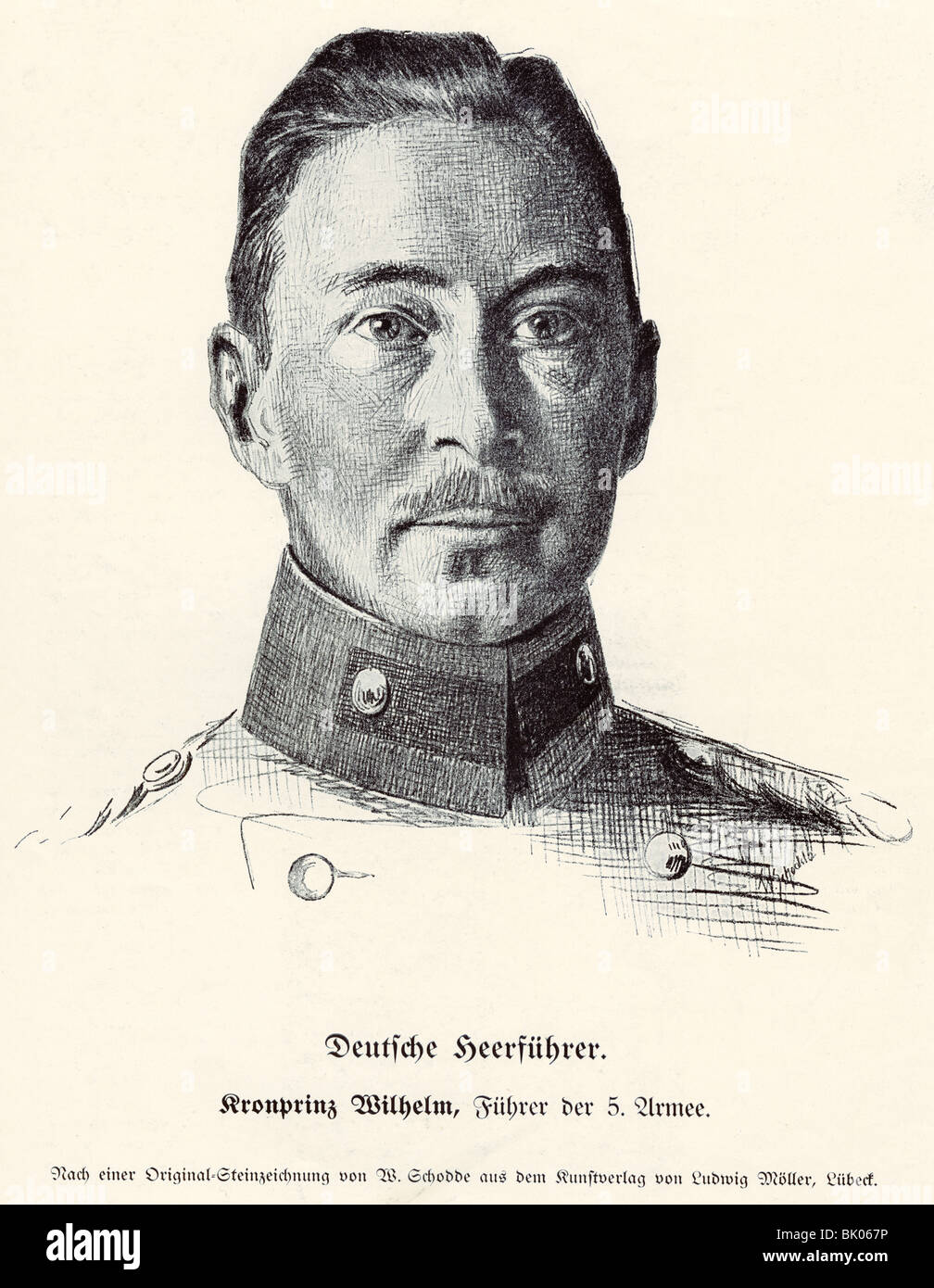 William, 6.5.1882 - 20.7.1951, prince héritier allemand 15.6.1888 - 9.11.1918, commandant de la 5ème Armée 1914 - 1916, portrait, supplément, 'Reclams Universum', 1914, Banque D'Images