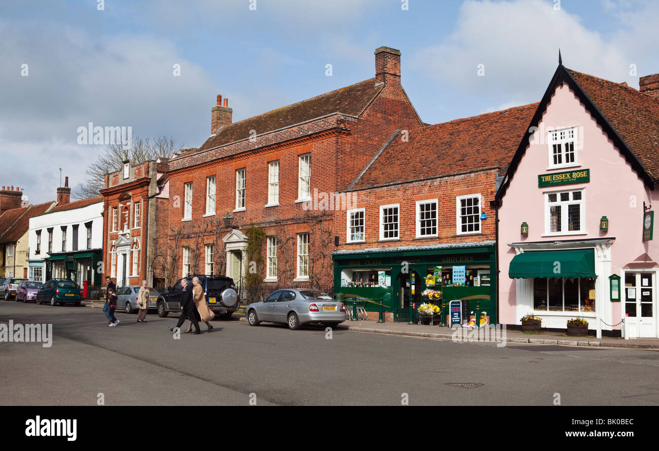 Village de Dedham High Street Angleterre Essex Banque D'Images