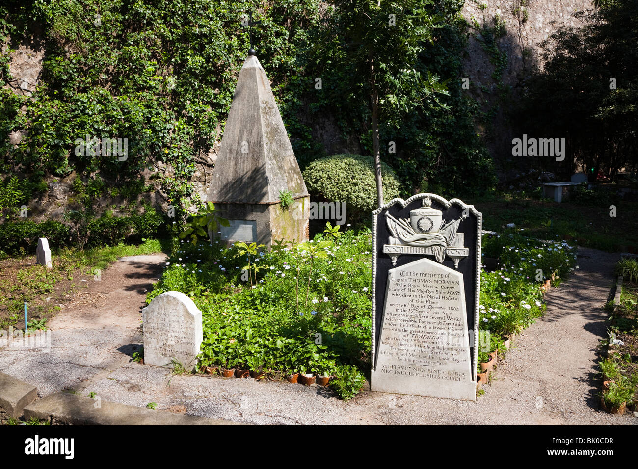 Cimetière militaire de Trafalgar à Gibraltar avec les militaires qui sont morts pendant la bataille de Nelson, Gibraltar Banque D'Images