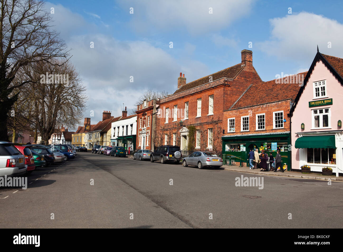High Street village Angleterre Essex Dedham Banque D'Images