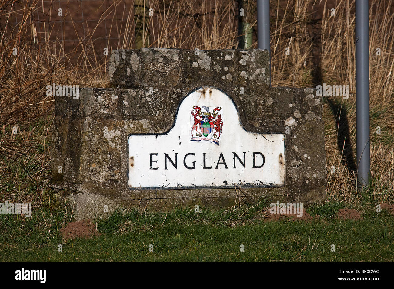 La frontière de l'Angleterre inscrivez-vous lorsque vous entrez l'Angleterre. Banque D'Images