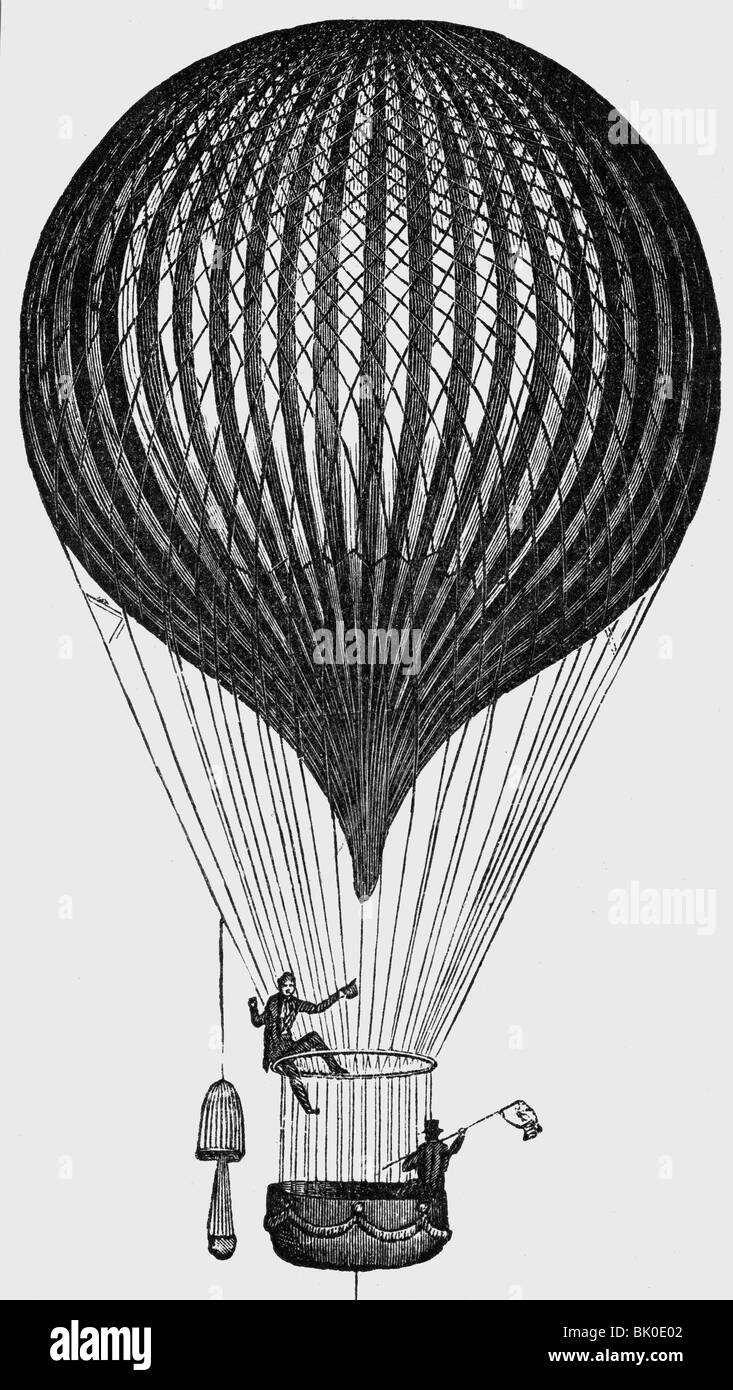 Transport / transport, aviation, ballons, ballon de charbon de Charles Green, 1821, Banque D'Images
