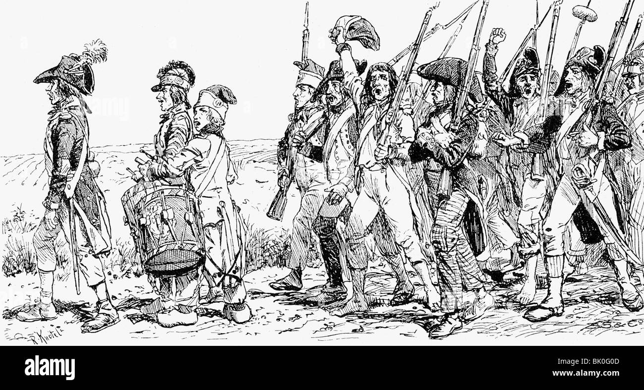 Evènements, Guerre de la première Coalition 1792 - 1797, volontaires français marchant, 1792, dessinant 'La Marseillaise' par Richard Knoetel, vers 1900, Banque D'Images