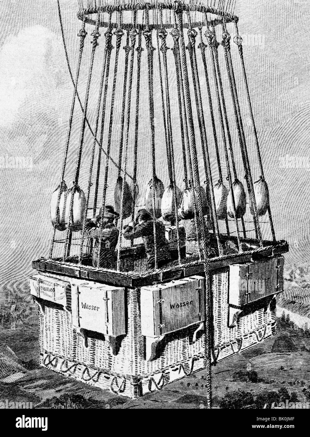 Transport / transport, aviation, ballons, montgolfière permanente scientifique, gravure en bois, 'Ilustrierte Zeitung', 1910, , Banque D'Images