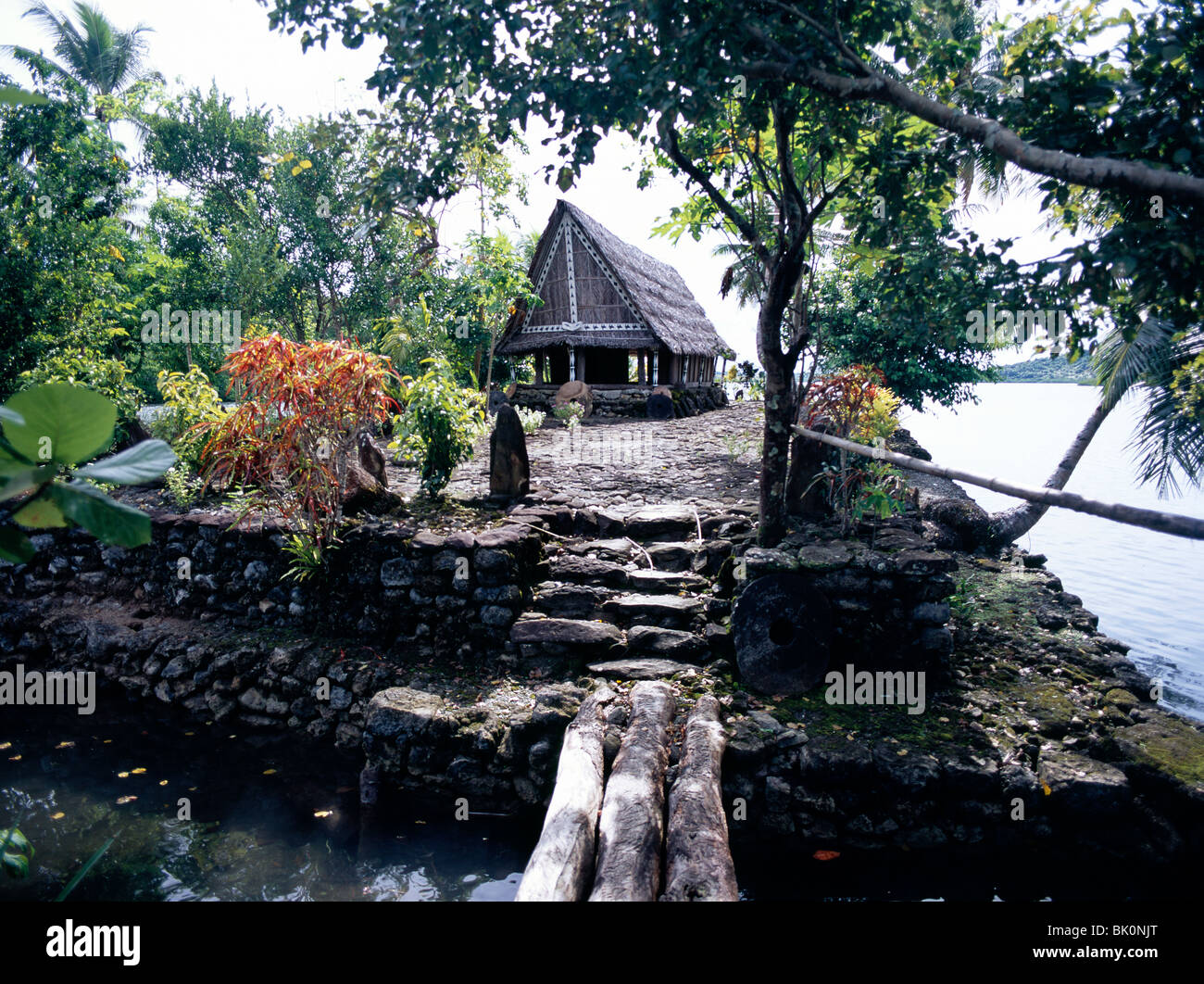 Maison traditionnelle, Yap, Micronésie Banque D'Images