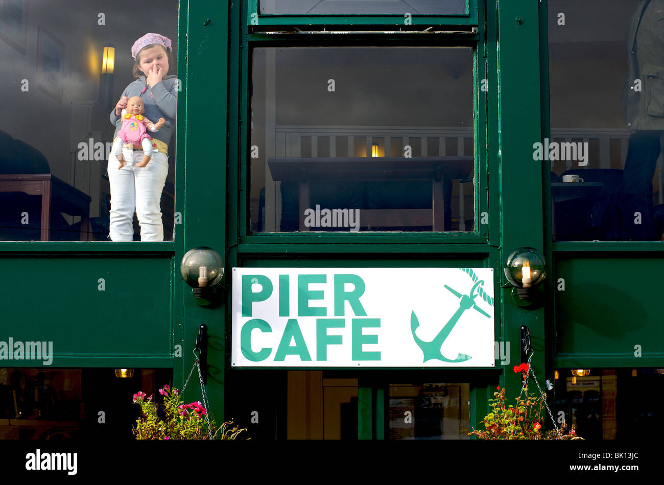 Schotland, Oban, le Pier Cafe Banque D'Images