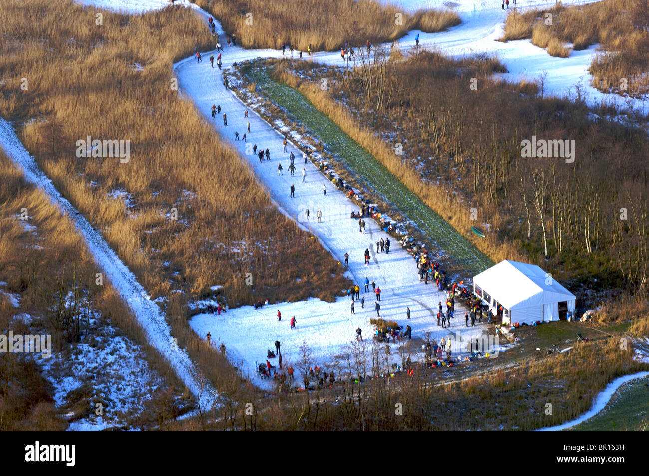 Ankeveense Plassen, iceskaters, koek en zopie Banque D'Images