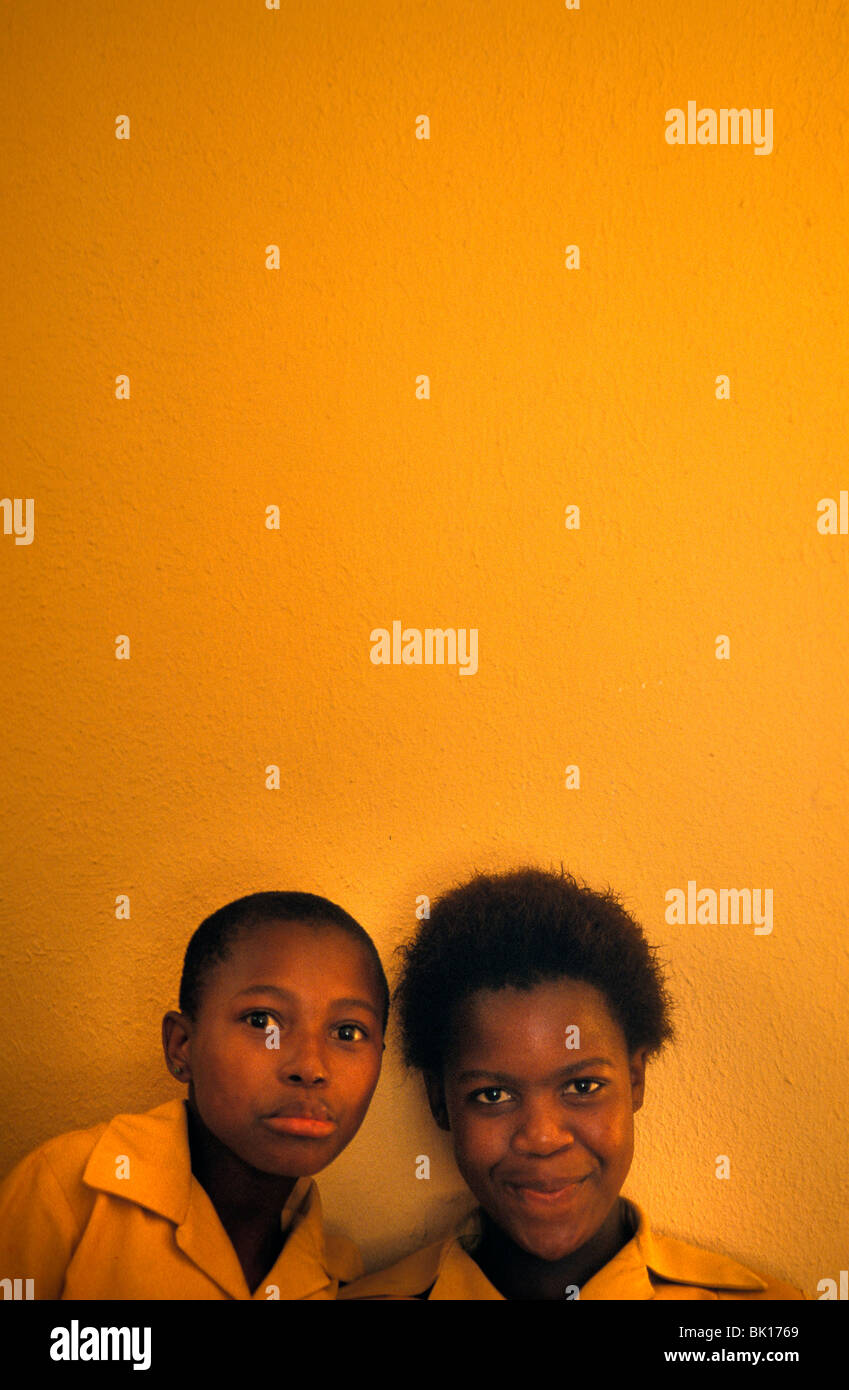 L'Afrique du Sud, Cape Town, les écoliers en uniforme Banque D'Images