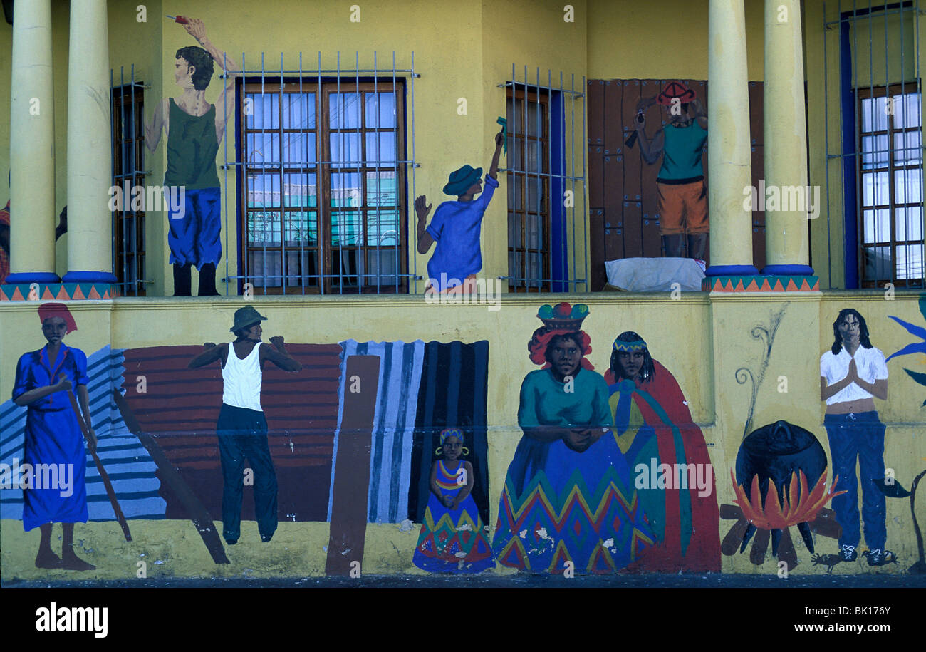 L'Afrique du Sud, Cape Town, joliment peint house Banque D'Images