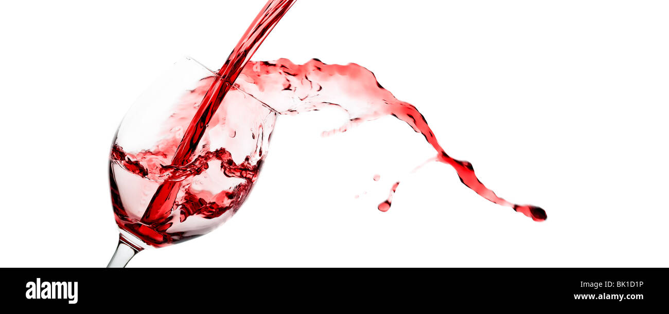 Vin rouge isolé sur fond blanc Banque D'Images