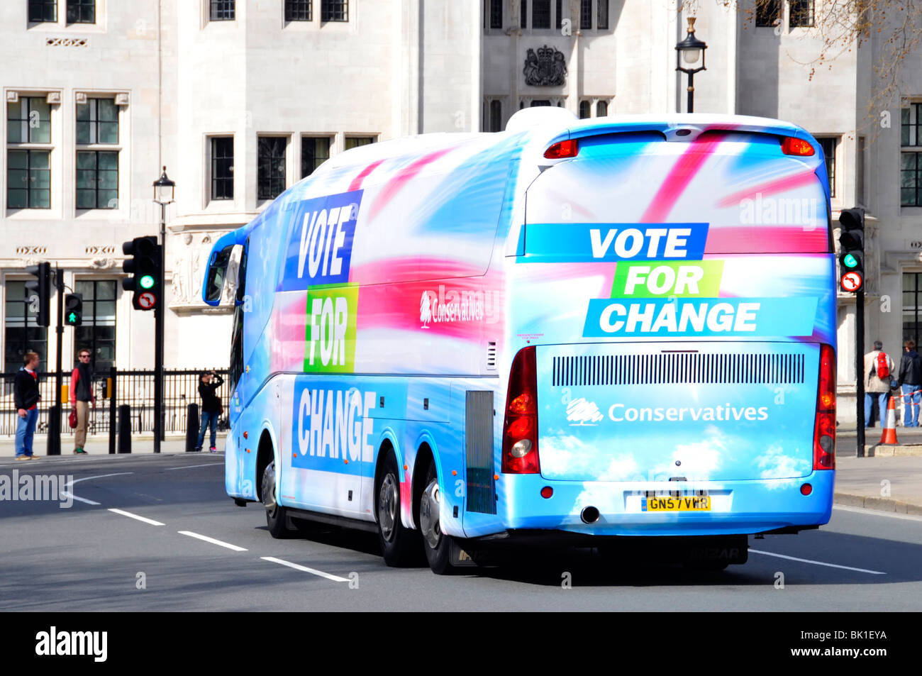 Campagne électorale de 2010 des conservateurs à London bus Banque D'Images