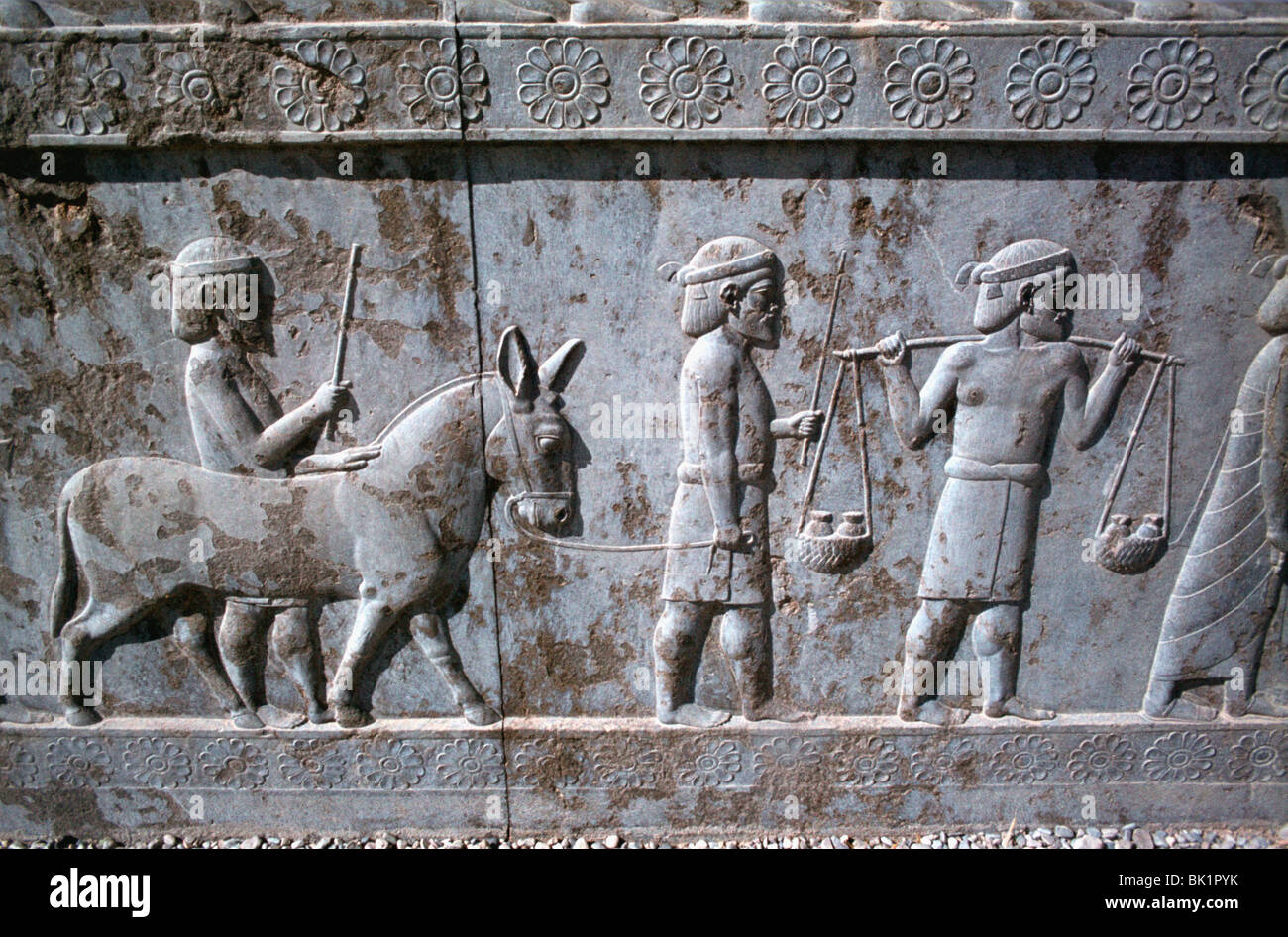 Soulagement des Indiens, l'Apadana, Persepolis, Iran Banque D'Images