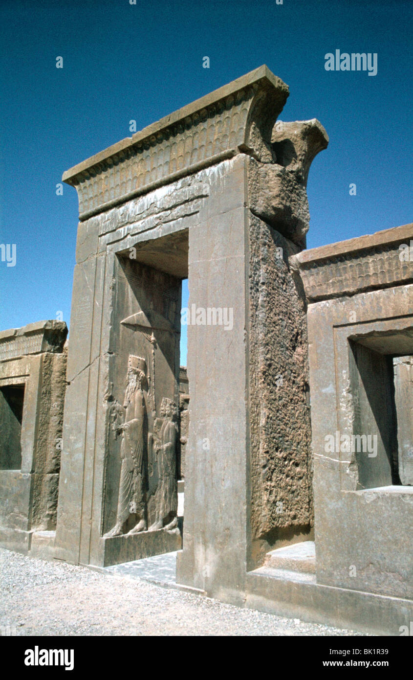 Porte du Palais de Darius, Persepolis, Iran Banque D'Images