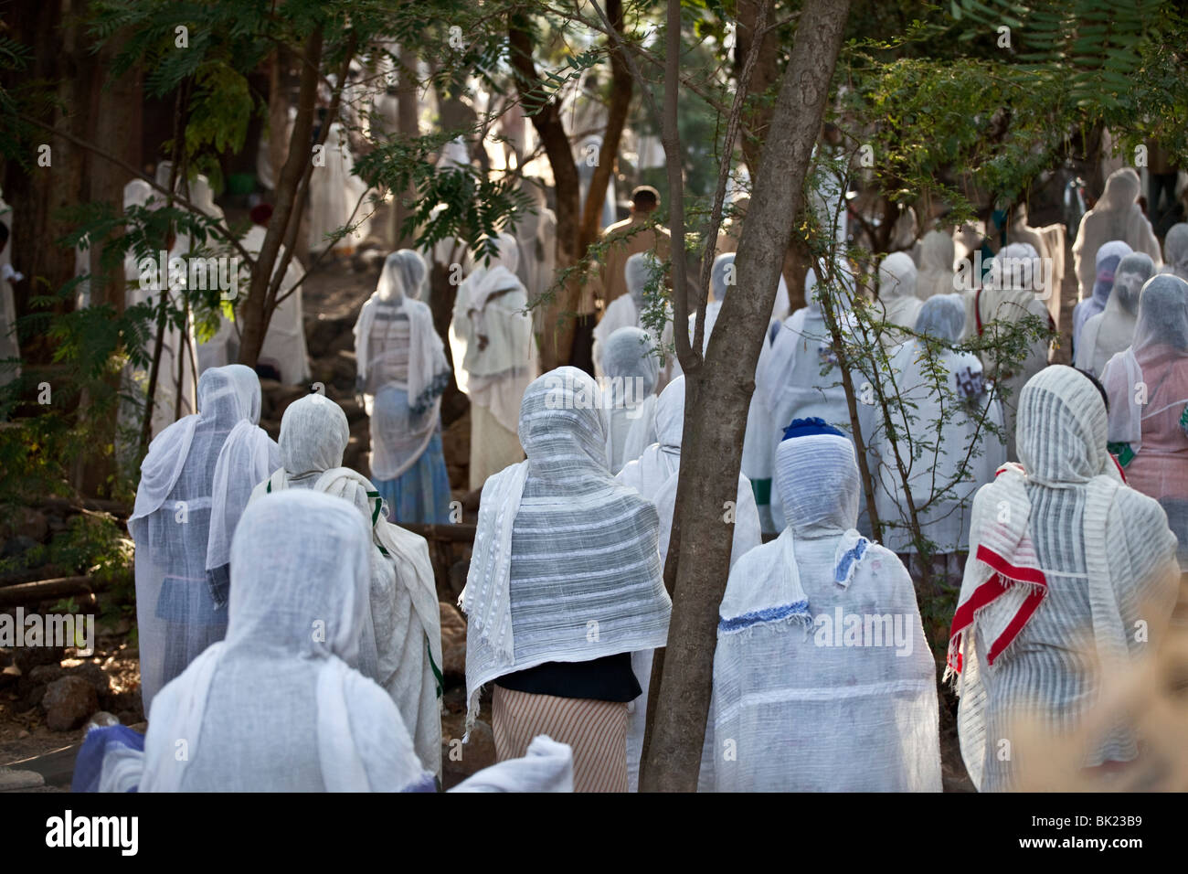 Service religieux, Lac Tana, Bahir Dar, Ethiopie Banque D'Images