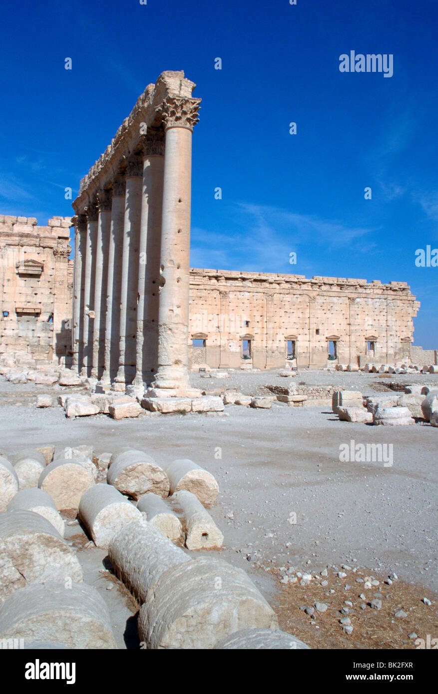 Cour intérieure du Temple de Bel, Palmyra, Syrie. Banque D'Images