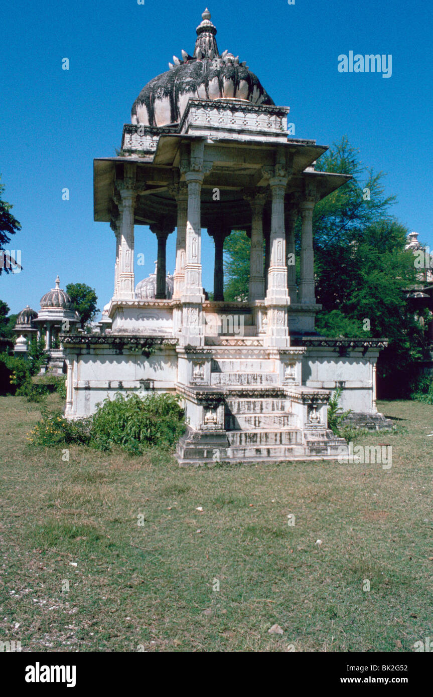 Cénotaphes royaux, Ahar, Udaipur, Rajasthan, Inde. Banque D'Images