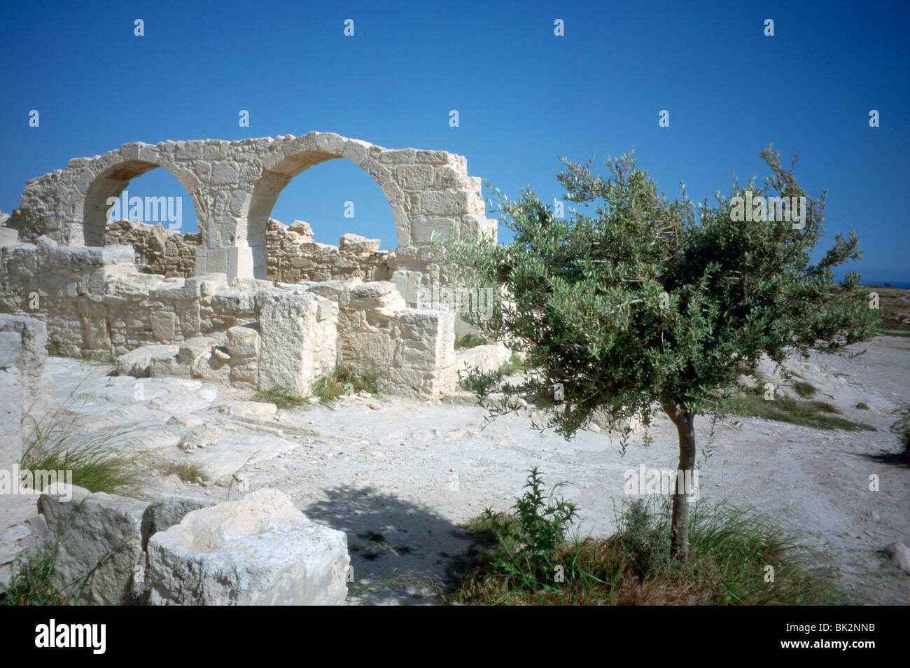 Ruines de la basilique, le curium (Kourion), Chypre, 2001. Banque D'Images