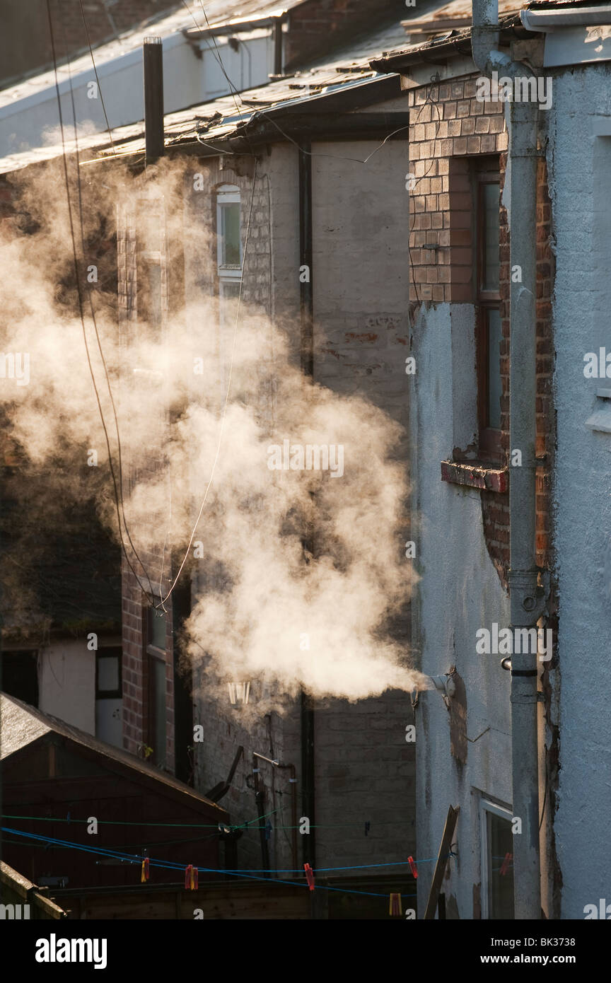 La vapeur de chauffage central, de ventilation Grand Manchester, UK Banque D'Images