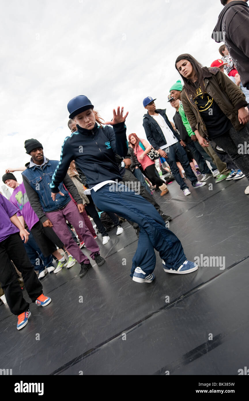 La danse Hip-hop de rue Banque D'Images