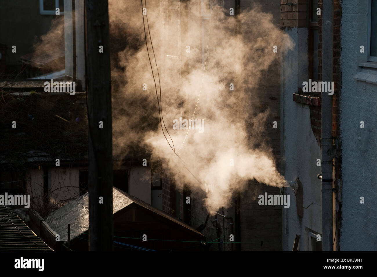 La vapeur de chauffage central, de ventilation Grand Manchester, UK Banque D'Images