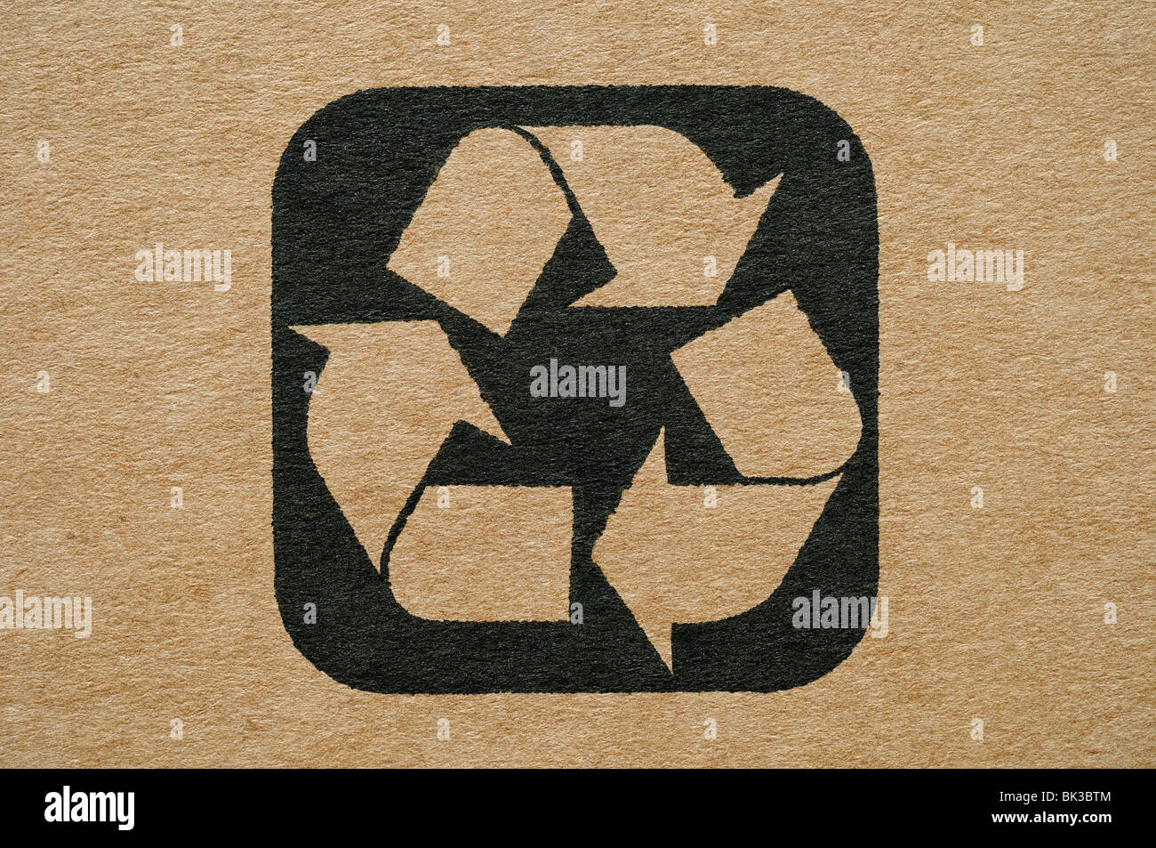 Symbole de recyclage de carton Banque D'Images