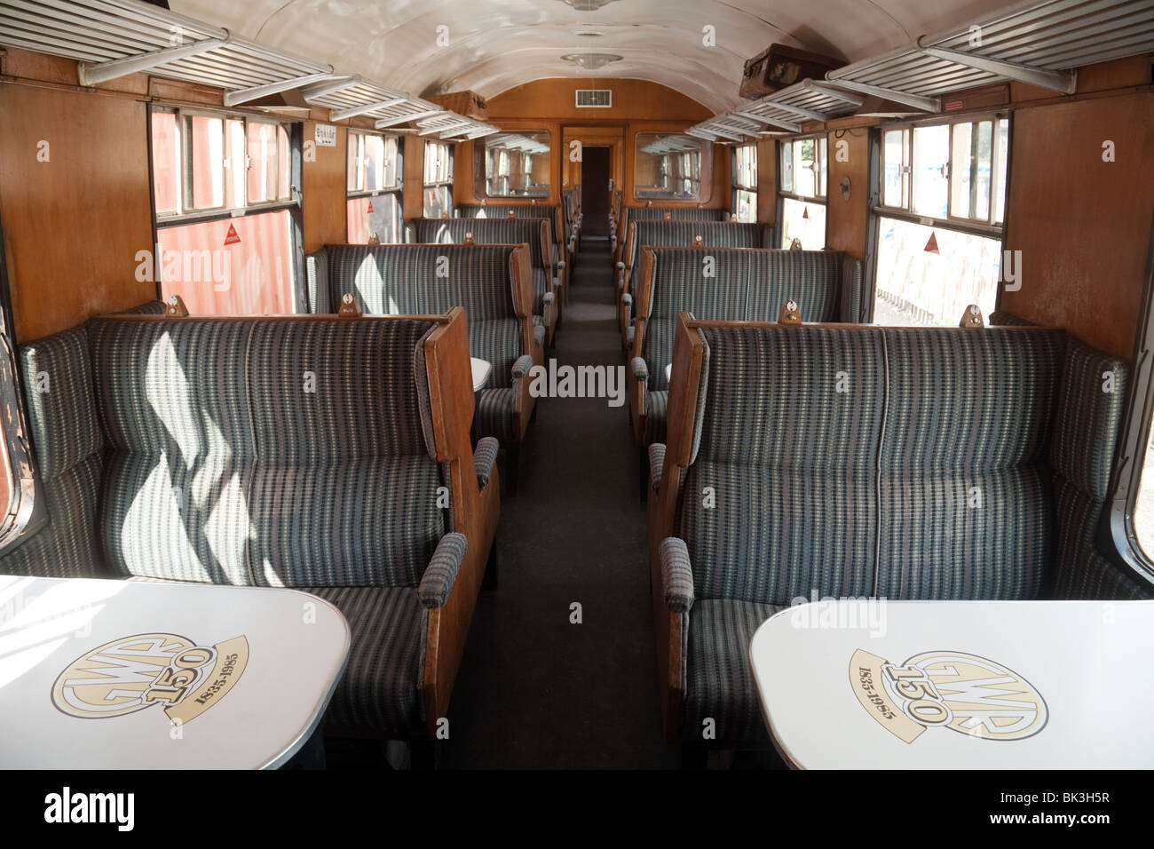 L'intérieur d'un vieux chariot sur le GWR Fontenoille et fer Wallingford Wallingford, Oxfordshire, UK, Banque D'Images