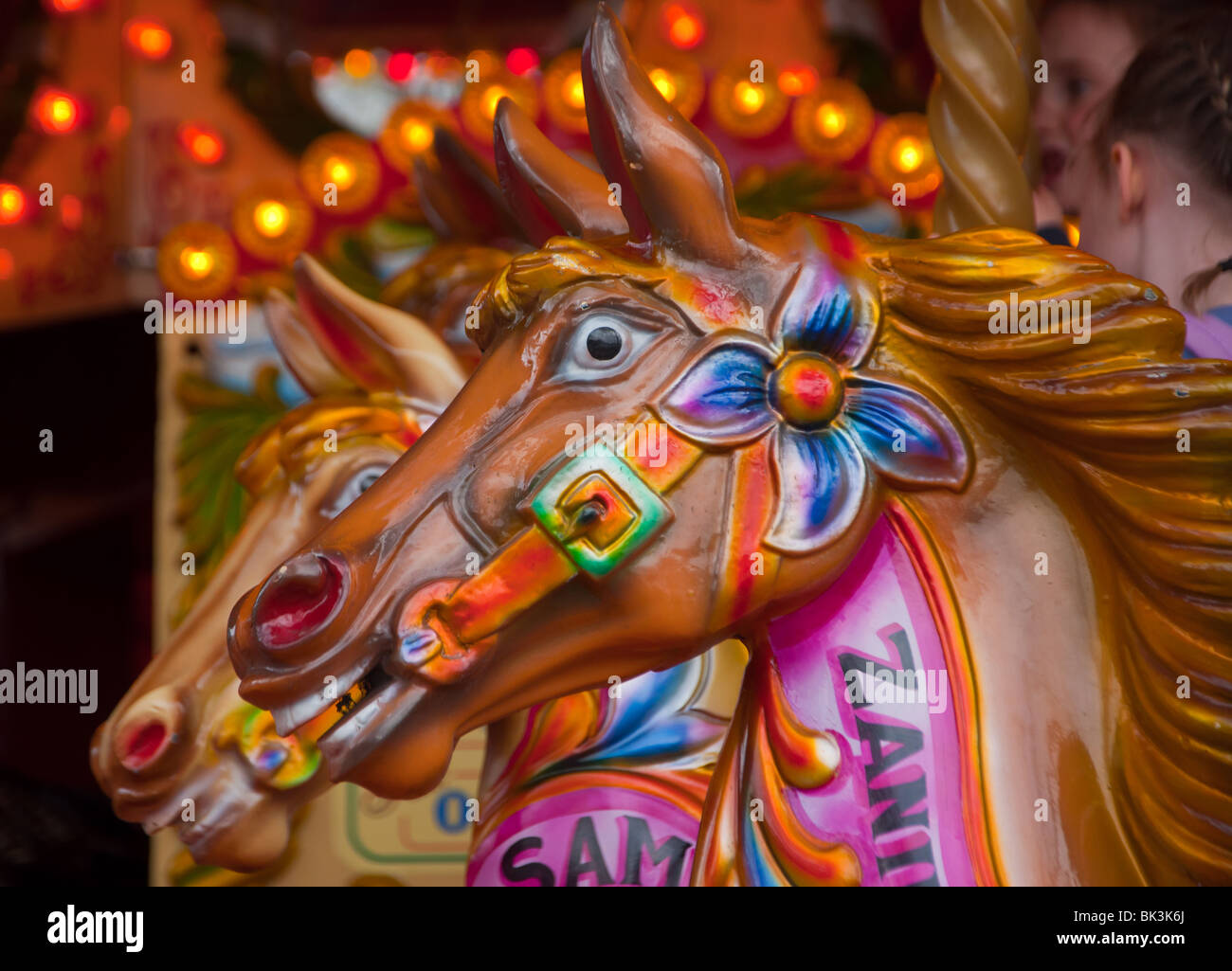 Les chevaux du Carrousel à Londres. Banque D'Images