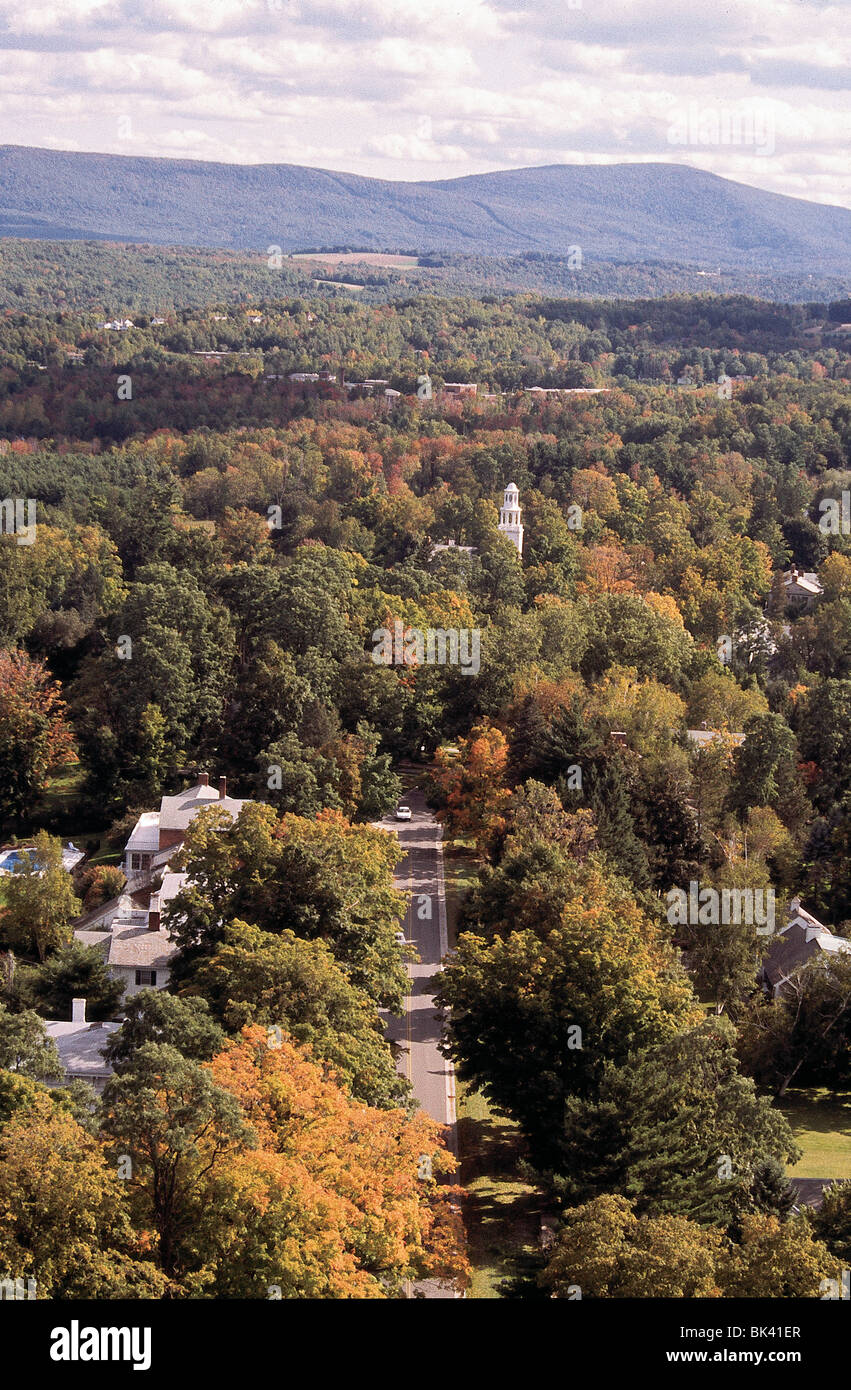 Avis de Bennington, Vermont et le vert des montagnes, USA Banque D'Images
